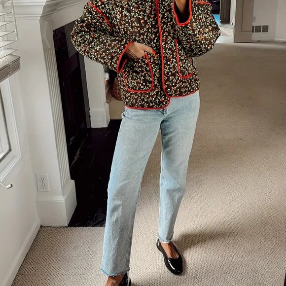 Women's Jacket with Long Sleeves, Stand Collar, & Pockets - NWOT - Picture 2 of 5